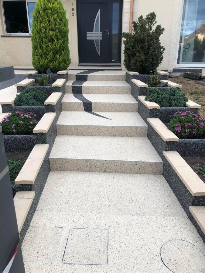 réalisation en moquette de pierre escalier
